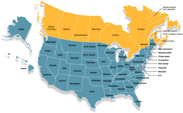 map of us and canada with states State And Province Profiles map of us and canada with states